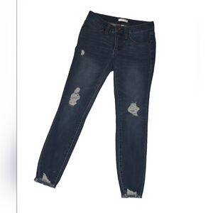 LC Lauren Conrad Dark Wash Distressed Skinny Ankle Jeans Size 4